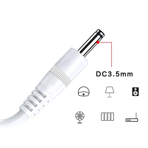 Type A hann USB Slå til likestrøm hannkontakt 3,5 mm x 1,35 mm Power Convert 30 cm 30cm