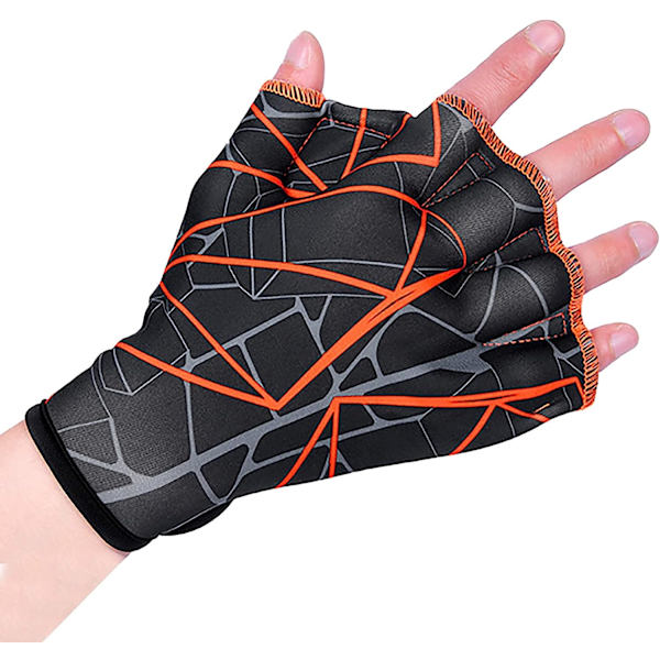 Vuxen simhandskar med öppna fingrar, simhudar, elastisk nylon, vattenträningshandskar, justerbara dykhandskar