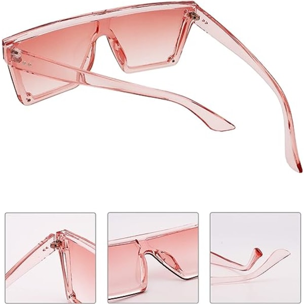 Firkantede overdimensjonerte solbriller for kvinner Menn Mote Flat Top Stor Frame Shades