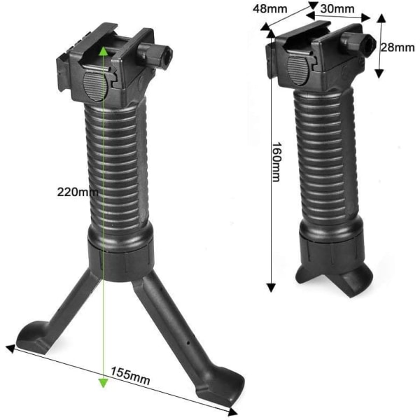 Grips Extender 20 mm Rail Vertical Rifle Foregrip 2 in1 Keymod Bipod Freely Shrinkable Rails Airsoft Grips for Outdoor Shooting Air