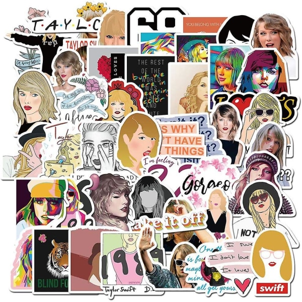 Singer Taylor Alison Stickers Decal, vanntett slitesterk vinyl Taylor Stickers Pack for tenåringer, vannflasker, datamaskin, reise (a(50 stk))