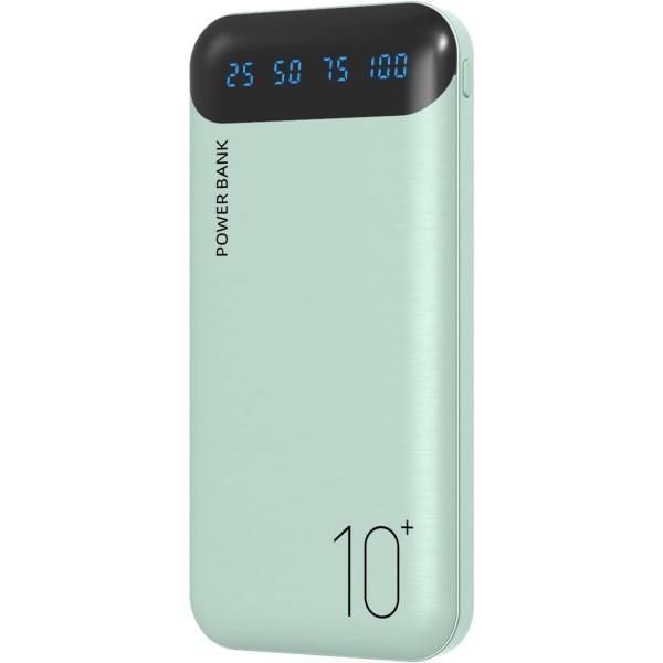 Power Bank 10000mAh matkapuhelimen kannettava laturi ulkoinen akkupaketti, jossa on 2 USB 2.4 A -lähtöä ja USB C -sisääntulo. Yhteensopiva Huawei iPhone 12 11 X:n kanssa