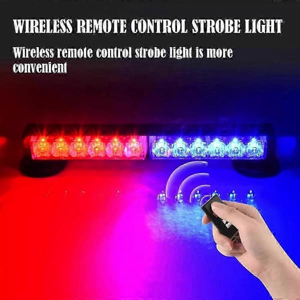 Bil Sterk Magnetisk Blitslys, 6LED Bil Nød Bagasjerom Advarselslamper full white with remote