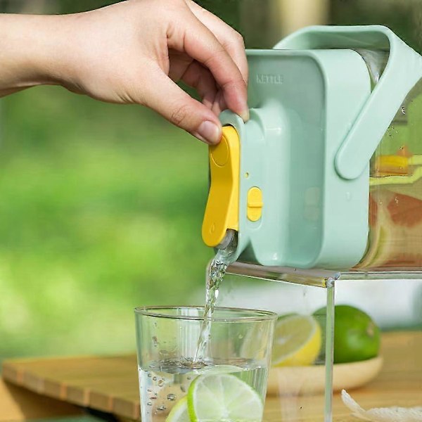2.3/3.5L Stor Kapacitet Køleskab Koldtvandsflaske Med Hane Udendørs Bærbar Dispenser Køkken Drikkevare Juicebeholder 2.3L Green 1PC Bottle