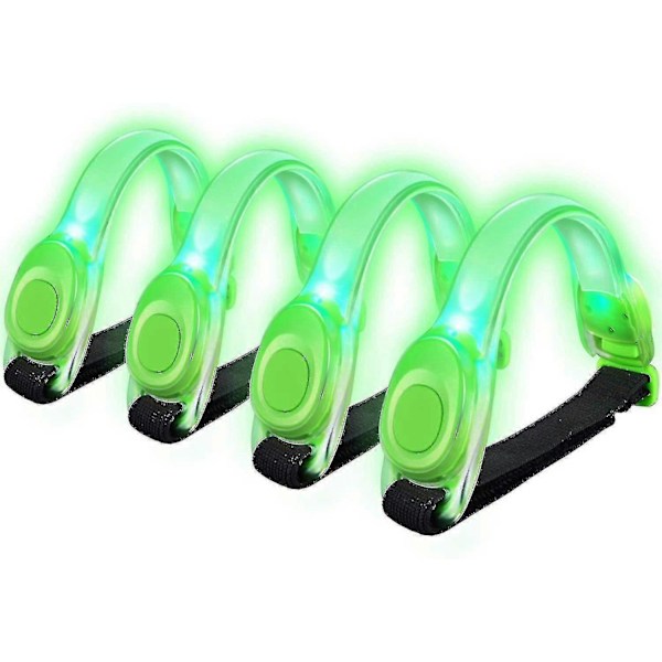 4 stk. LED-armbånd Refleks LED-armbånd til løb og jogging Green