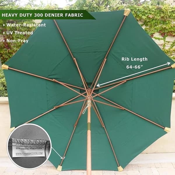 Udskiftningsdug til YSTP udendørs parasol - Grøn - Diameter 3m - 8 ribber