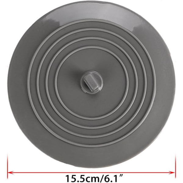 2-Pack 6 tommers universal silikongummi - karstopper avløpspluggdeksel for kjøkkenbaderomsvask badekar