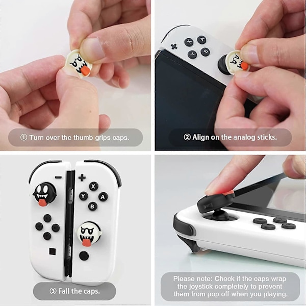 4 st Switch Tumgrepp, Mjuka Silikon Joystick-skydd för Nintendo Switch/OLED/Switch Lite