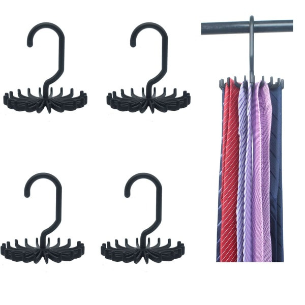 4-pack multifunktionell slipshållare 20-klorhängare, 4,4 tum (svart)
