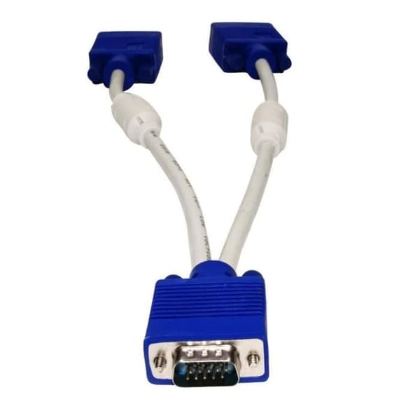 VGA 15 Pin PC SVGA Uros - 2 Naaras Kaksois мониторisovitin Splitterikaapeli