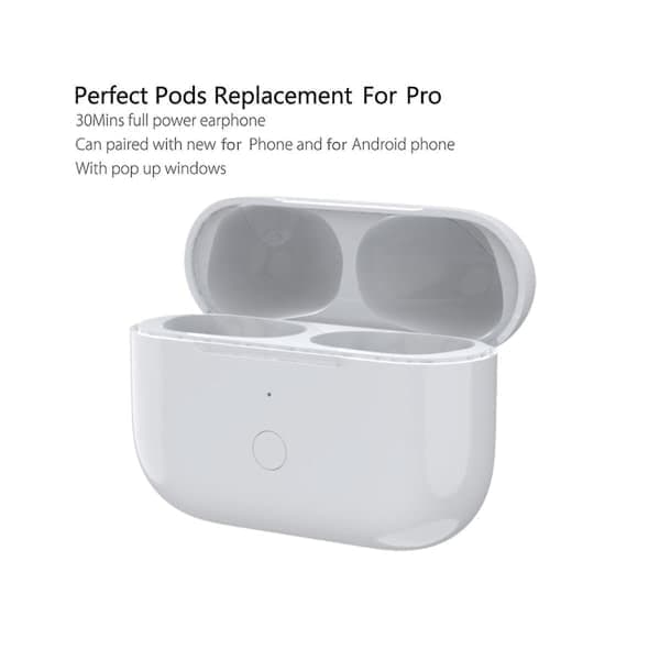 Ersättning för Airpod Pro 1/2 trådlöst laddningsfodral 660mAh fodral stöder trådlös laddning - Vit