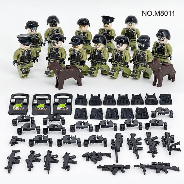 Militärserie Byggleksaker 12 minifigurer