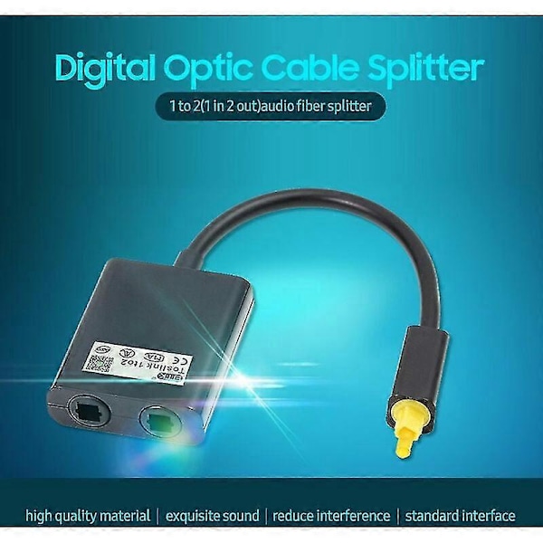 Digital Optisk Audio Splitter Adapter - Sort (1 til 2)