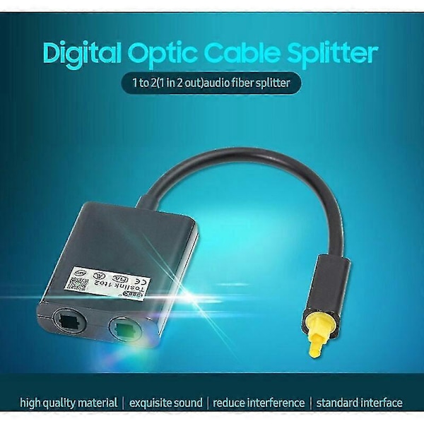 Digital Optisk Lydsplitter Adapter - Svart (1 til 2)