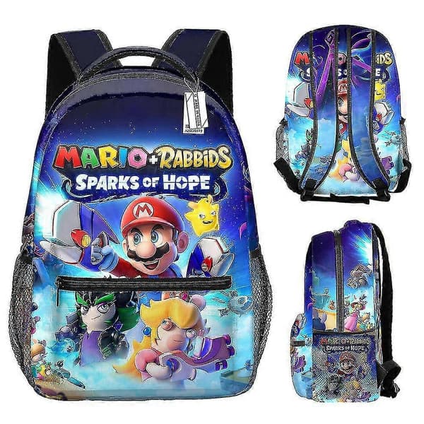 Børn Super Mario Bros Rygsæk 3D Printet Skoletaske til Drenge Piger Elementary Børnehave Elev Skoletasker Gaver A