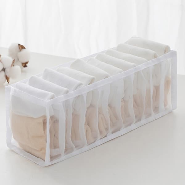 Underwear Bra Opbevaringsboks Strømper Slips White 7 grid