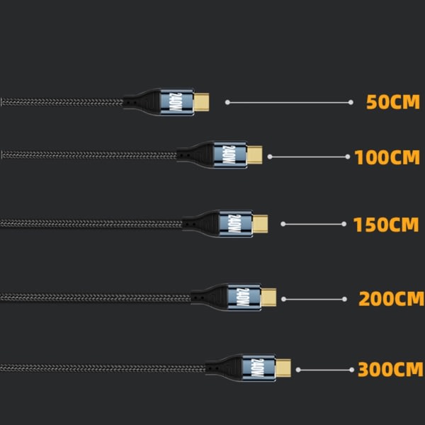 240W Type-C-kabel USB C hurtigladerkabel 48V5A strøm hurtig PD ladekabel datasynkroniseringslinje 3m