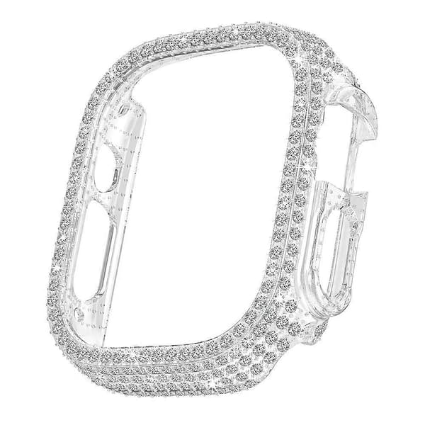 För Apple Watch Ultra/Ultra 2 49mm Klockfodral Strassdekor Hårt PC Skyddsram - Transparent