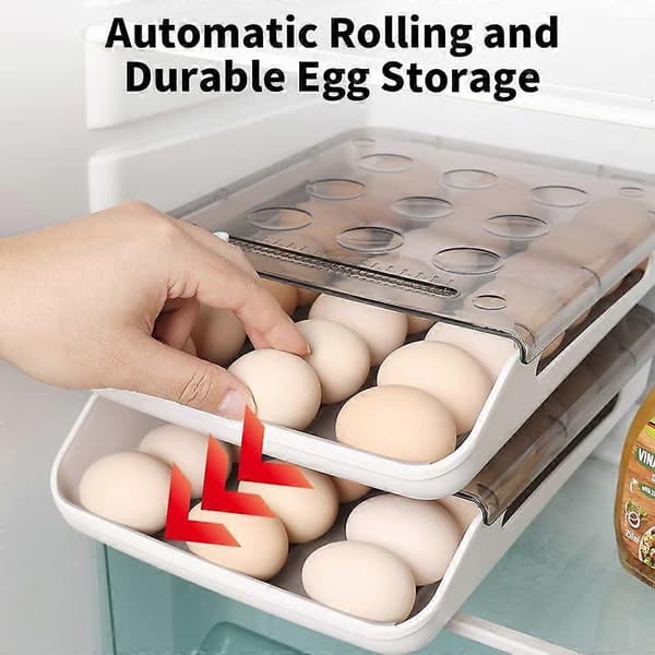 Eggoppbevaringsbeholder Automatisk Rullende Eggorganisator