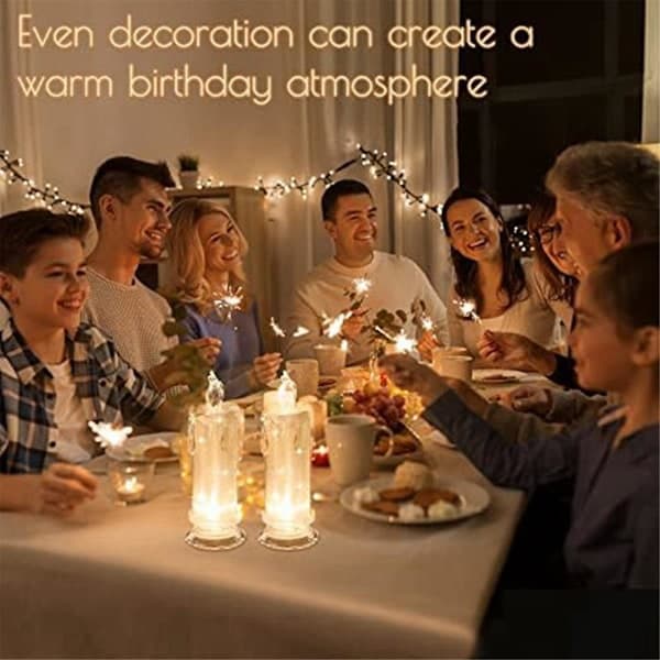 4 stk LED-lys uten flamme, LED-søylelys, batterier inkludert, dekorasjon til Halloween