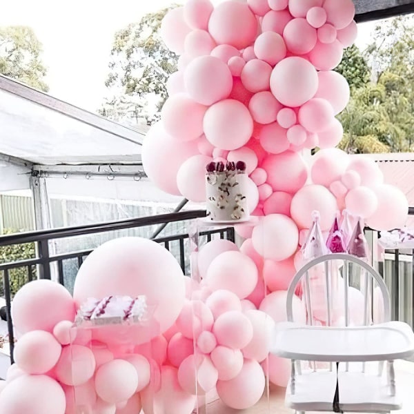 Pastel lyserøde balloner, 100 stk 10 tommer lyserøde balloner, latexballoner til ballonguirlande ballonbue som festdekorationer, fødselsdagsdekorationer