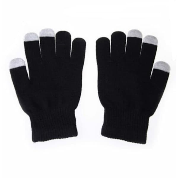 Roblox Svarta Stickade Handskar Med Touchfunktion Touchhandske Svart Modell 2