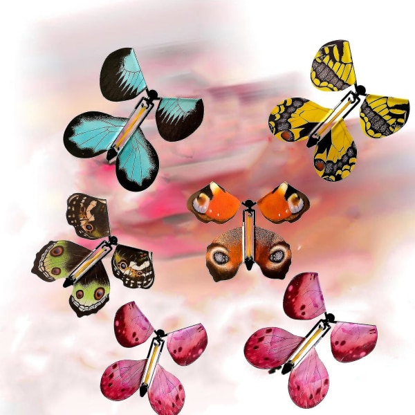 Wrap Magic Flying Butterfly Clockwork gummibånd drevet sommerfugl