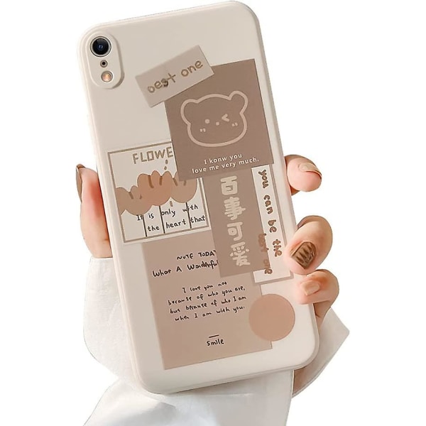 Katea kompatibel med Iphone Xr-deksel med søt bjørn 3d tegneseriemønster for kvinner jenter Myk silikonbeskyttelse for Iphone Xr-bear