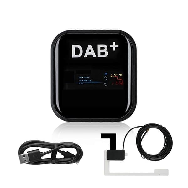 DAB+ Antenne for Android Bilradio med USB-adapter GPS Stereo DAB-mottaker Spiller for Europa Universal Svart