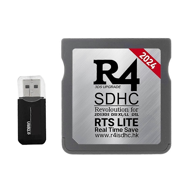 2024 R4 Kort R4 SDHC Adapter Flashkort Med USB-Adapter för 2DS XL/LL DSL Spelkort Brännkort B