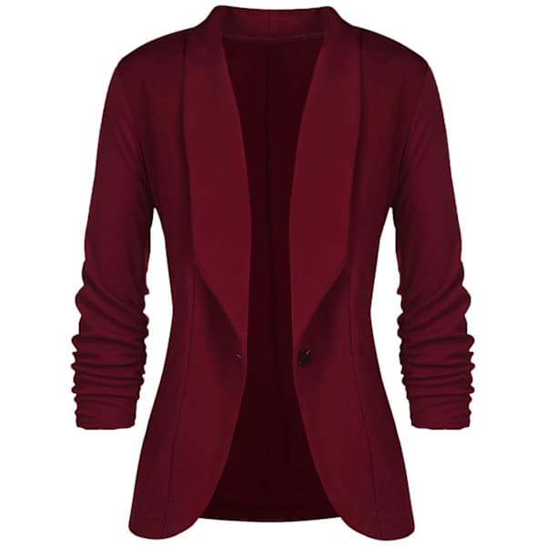 Kavaj med jerseykrage, lång ärm, slim fit, dammode, kort kavaj