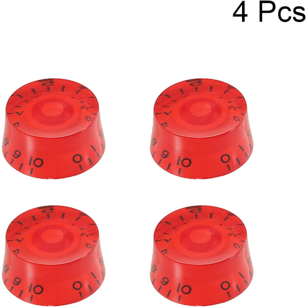 Elektrisk gitarr Top Hat Knobs Speed Volym Tonkontroll Knobs Röd för LP Style Elektrisk Gitarr Bas Musikinstrument Delar Ersättning Pack om 4