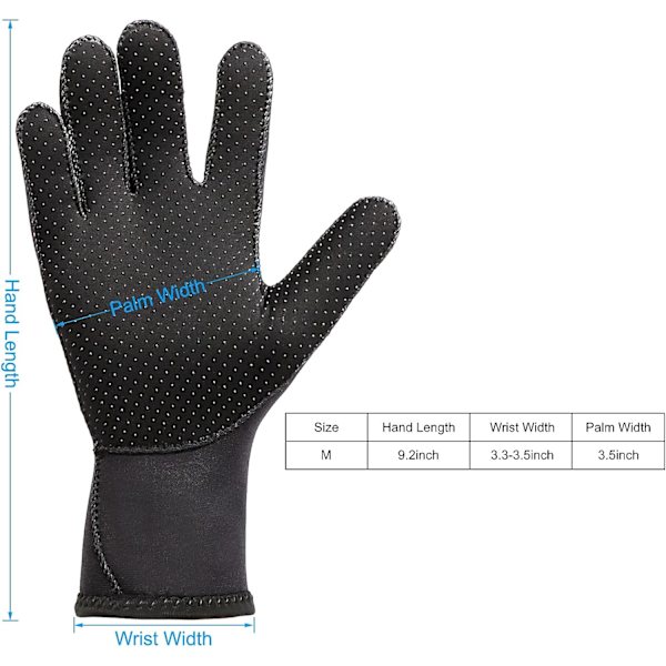 Neoprenhandskar 3mm Anti-slip Våtdräktshandskar Dam Simhandskar Kallt Vatten Dam Surfinghandskar Dykhandskar Snorklingshandskar