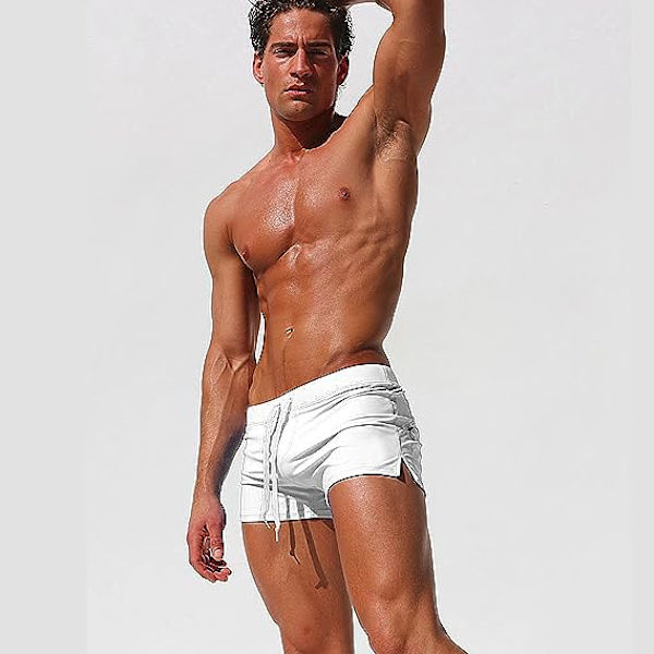 Herre Badebukser Hurtigtørrende Badebukser Badetøj Boardshorts Justerbar Snøre Badebukser Strandshorts Boxer med Lynlåslomme
