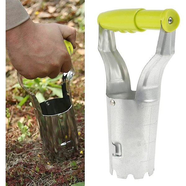 Transplanter Lökplanteringsverktyg Med Djupmarkör Trädgård Lökplantering Atomic Jord Grönsak Grävning/fyllning