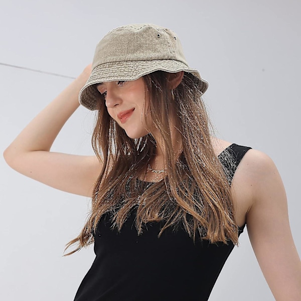 3-pack Tvättade Bomulls Bucket Hats Hopfällbara Sommar Hattar Utomhus Rese Strand Solhatt Enfärgade För Män Kvinnor