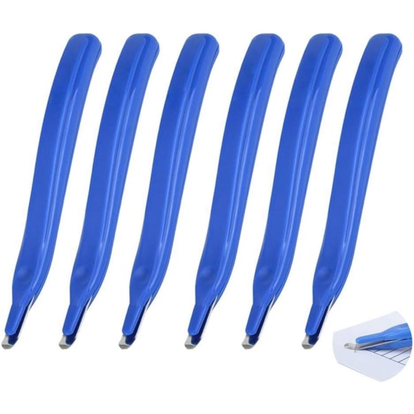 6 ST Professionell magnetisk häftborttagningsavdragare Gummerade häftklammerborttagningsverktyg Häftborttagningsverktyg för skolkontoret (blå)