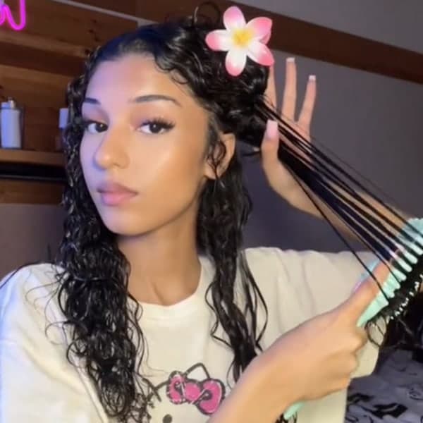 Bounce Curl Brush, Define Styling Brush, Krøllete Hårbørste, Hårstylingbørste for å Gre Ut, Forme og Definere Krøller for Kvinner Jenter Mindre Trekk - Grønn