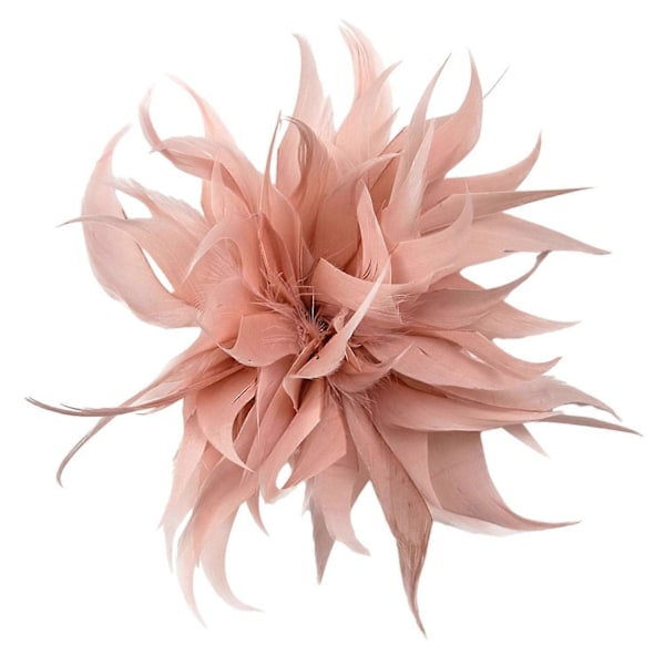 Tyg Fjäder Blomma Brosch Dekorativ Kläd Nål Kostym Krage Sjal Halsduk Badge Kvinnor Bröllop Fest Pink