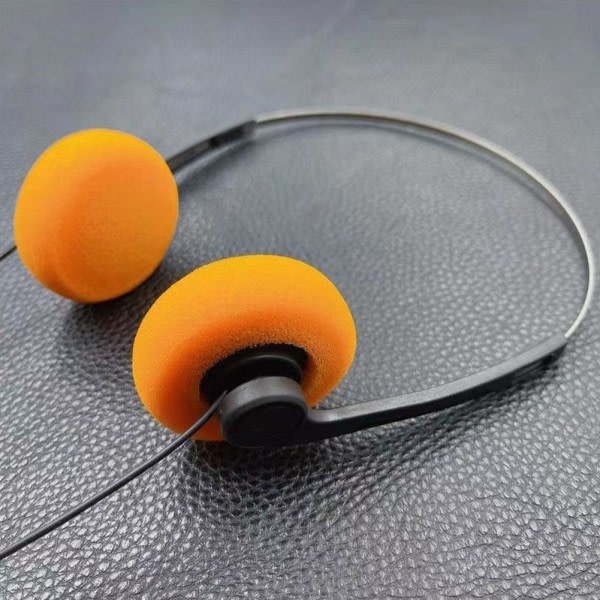 Retro nostalgisk headset MP3 Walkman-hodetelefoner oransje one-size