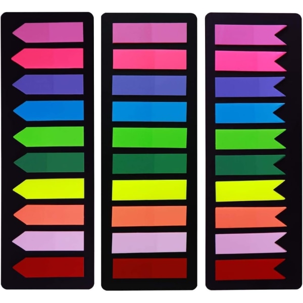 Farger Sidemarkør Indeksfaner, Arrow Sticky Tabs for skole og kontor, selvklebende klistrelapper for merking og bokmerker