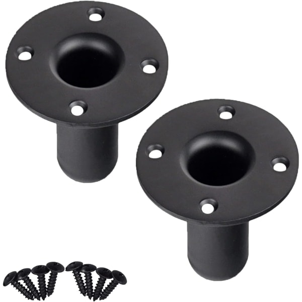 Högtalarstativ topplock, metallhögtalarskåp polmontering, PA/DJ-stativ högtalarstativ monteringsadapter 107x84mm (2-pack svart) grå M