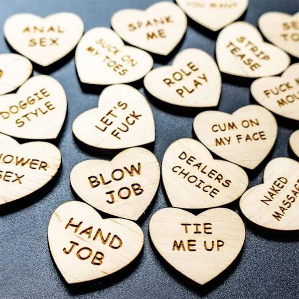 20 stk morsomme sex-tokens, morsomme tokens i tre for par på datekveld, romantiske morsomme sexy tokens for datekveld, fest, spill-B