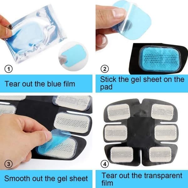EMS Gel Pad - 48 stk. Elektrostimuleringslapp Abs Elektroder Erstatningsgelark