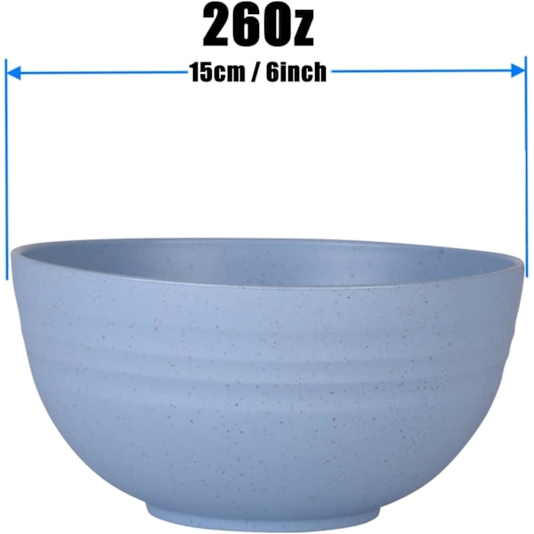 Lättviktiga Plastskålar Set Okrossbara Maträtter Skålset Giftfria Diskmaskin & Mikrovågsugnssäker BPA-fria och Hälsosamma (770 ml 4-pack)