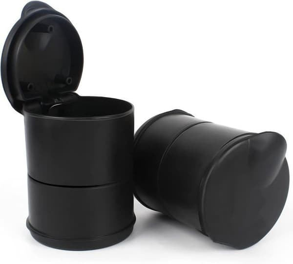 AIPAIDE 2-pack bärbara bilaskkoppar med luktsäkert lock, bordsaskkopp för bar, trädgård, uteplats, balkong