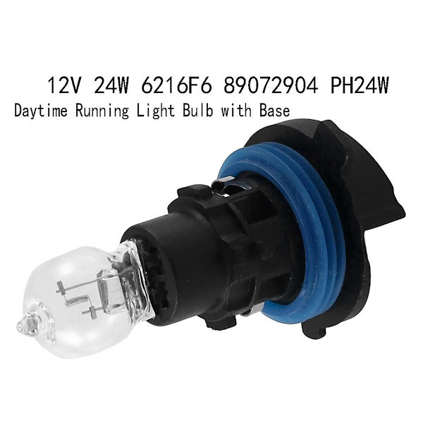 2 stk. Front Daytime Running Light Pære med Sokkel for 3008 5008 C5 12v 24w 6216f6 89072904 Ph24w