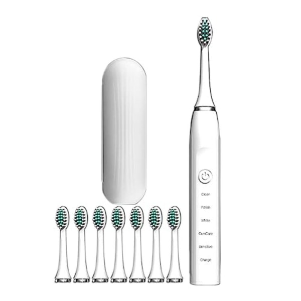 Smart elektrisk tandbørste Genopladelig elektrisk tandbørste White