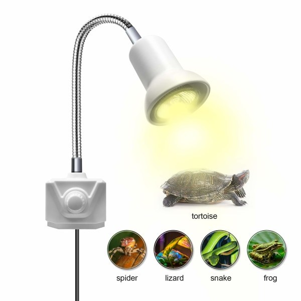 Reptil varmelampe med klemme, 1 UVA+UVB fuldspektrum E27 lamper