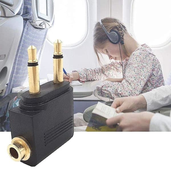 4-pak flyadapter til hovedtelefoner, flyadapter til hovedtelefoner, forgyldt 3,5 mm